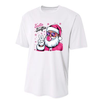 Santa Is A Taylor Lover Funny Christmas Holiday Santa Claus Youth Performance Sprint T-Shirt