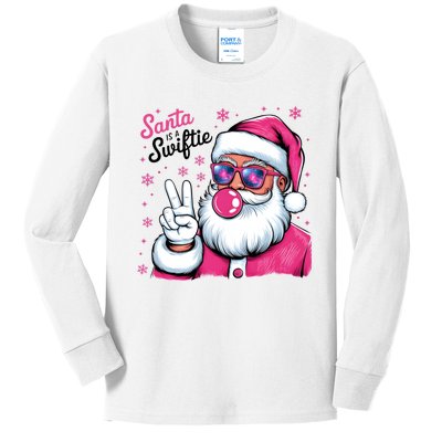 Santa Is A Taylor Lover Funny Christmas Holiday Santa Claus Kids Long Sleeve Shirt