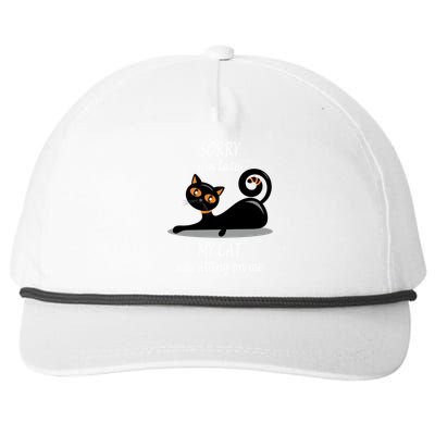 Sorry I Am Late My Cat Was Sitting On Me Funny Cat Lover Tee Cool Gift Snapback Five-Panel Rope Hat