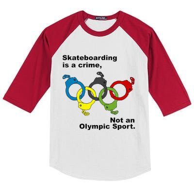 Skateboarding Is A Crime Not An Sport Kids Colorblock Raglan Jersey