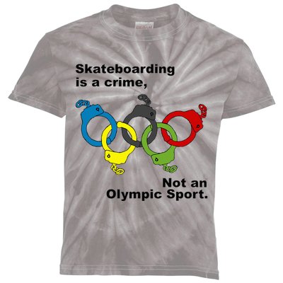 Skateboarding Is A Crime Not An Sport Kids Tie-Dye T-Shirt