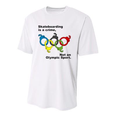 Skateboarding Is A Crime Not An Sport Youth Performance Sprint T-Shirt