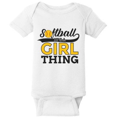 Softball ItS A Girl Thing Baby Bodysuit