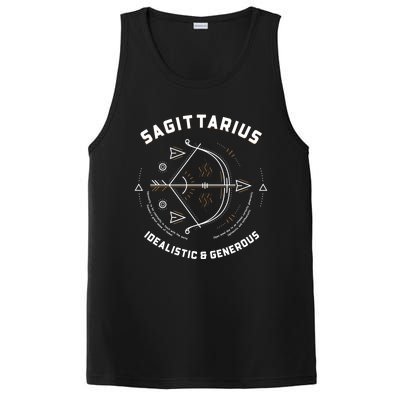 Sagittarius Idealistic And Generous Horoscope Funny Sign Gift PosiCharge Competitor Tank