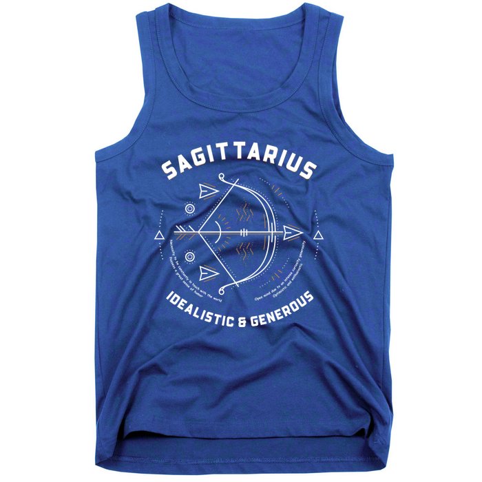 Sagittarius Idealistic And Generous Horoscope Funny Sign Gift Tank Top