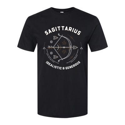 Sagittarius Idealistic And Generous Horoscope Funny Sign Gift Softstyle CVC T-Shirt