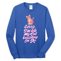 Sorry I Am Late My Cat Was Sleeping On Me Great Gift Tall Long Sleeve T-Shirt