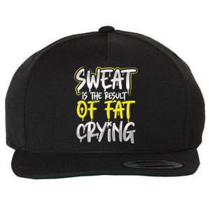 Sweat Is A Result Of Fat Crying Funny Gift Workout Gym Design Cool Gift Wool Snapback Cap