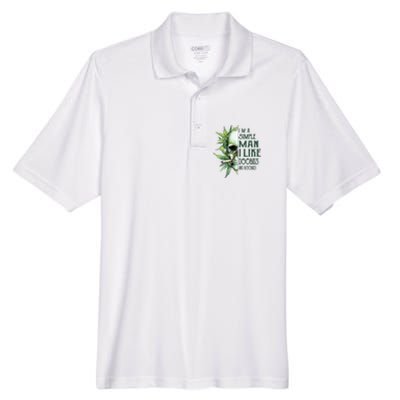 Skull I’M A Simple Man I Like Doobies And Boobies Men's Origin Performance Pique Polo