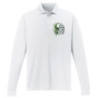 Skull I’M A Simple Man I Like Doobies And Boobies Performance Long Sleeve Polo