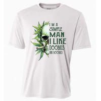 Skull I’M A Simple Man I Like Doobies And Boobies Cooling Performance Crew T-Shirt