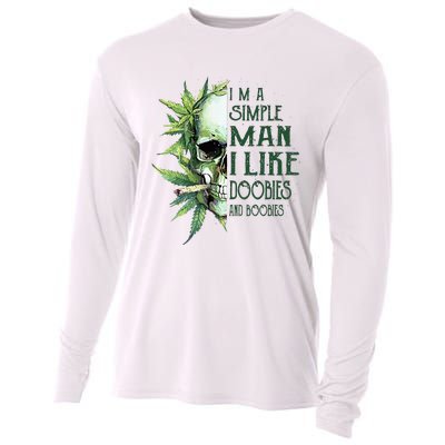 Skull I’M A Simple Man I Like Doobies And Boobies Cooling Performance Long Sleeve Crew