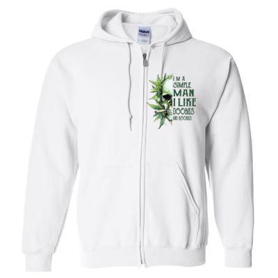 Skull I’M A Simple Man I Like Doobies And Boobies Full Zip Hoodie