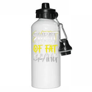 Sweat Is A Result Of Fat Crying Gift Workout Gym Design Gift Aluminum Water Bottle