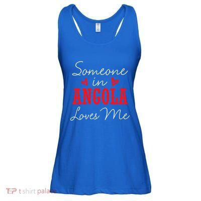 Someone In Angola Loves Me Relationship Couple Luanda Cool Gift Ladies Essential Flowy Tank