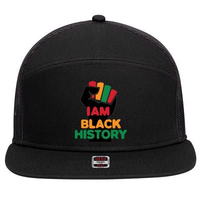 Strong I Am Black History For Juneteenth Day Gift 7 Panel Mesh Trucker Snapback Hat