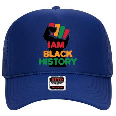 Strong I Am Black History For Juneteenth Day Gift High Crown Mesh Back Trucker Hat