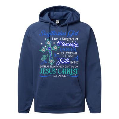 Sagittarius I Am A Daughter Of Heavenly Jesus Christ Gift Performance Fleece Hoodie