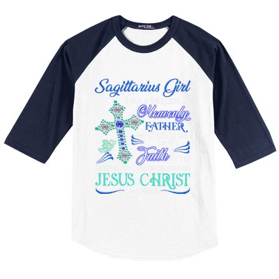 Sagittarius I Am A Daughter Of Heavenly Jesus Christ Gift Baseball Sleeve Shirt