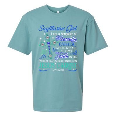 Sagittarius I Am A Daughter Of Heavenly Jesus Christ Gift Sueded Cloud Jersey T-Shirt