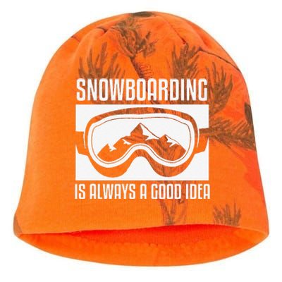 Snowboarding Is Always A good Idea Snowboarder Kati - Camo Knit Beanie