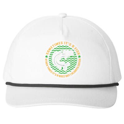 Sometimes It's A Fish Funny Irish St Patricks Day Fishing Funny Gift Snapback Five-Panel Rope Hat