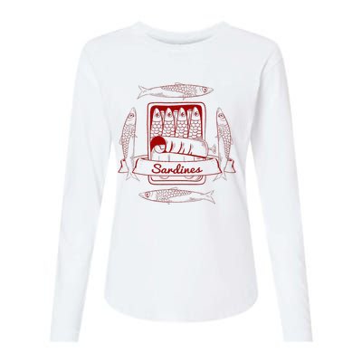 Sardines In A Tin Womens Cotton Relaxed Long Sleeve T-Shirt