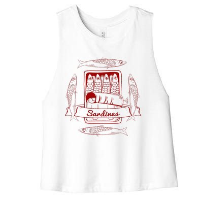 Sardines In A Tin Women's Racerback Cropped Tank