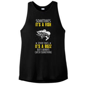 Sometimes ItS A Fish Funny Fishing Sarcastic Joke Saying Ladies PosiCharge Tri-Blend Wicking Tank