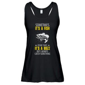 Sometimes ItS A Fish Funny Fishing Sarcastic Joke Saying Ladies Essential Flowy Tank