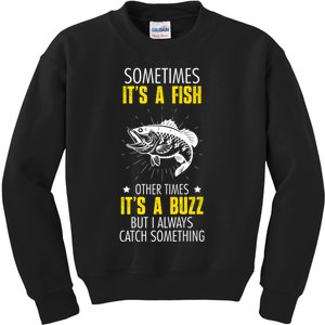 Sometimes ItS A Fish Funny Fishing Sarcastic Joke Saying Kids Sweatshirt