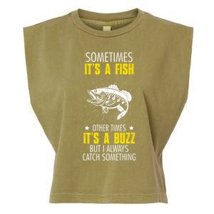 Sometimes ItS A Fish Funny Fishing Sarcastic Joke Saying Garment-Dyed Women's Muscle Tee