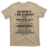 Sorry I Am Already Taken By A Freaking Awesome Guy November T-Shirt