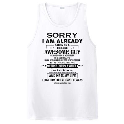 Sorry I Am Already Taken By A Freaking Awesome Guy November PosiCharge Competitor Tank