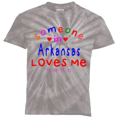 Someone In Arkansas Loves Me Kids Tie-Dye T-Shirt