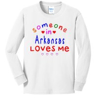 Someone In Arkansas Loves Me Kids Long Sleeve Shirt