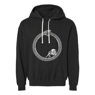 Sisyphus In An Ouroboros Snake Garment-Dyed Fleece Hoodie