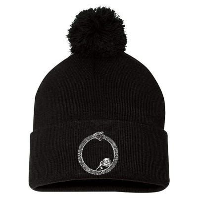 Sisyphus In An Ouroboros Snake Pom Pom 12in Knit Beanie