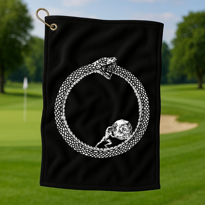 Sisyphus In An Ouroboros Snake Golf Towel