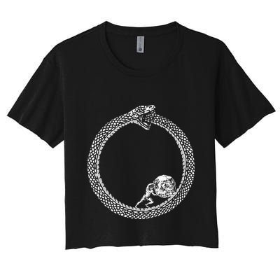 Sisyphus In An Ouroboros Snake Crop Top