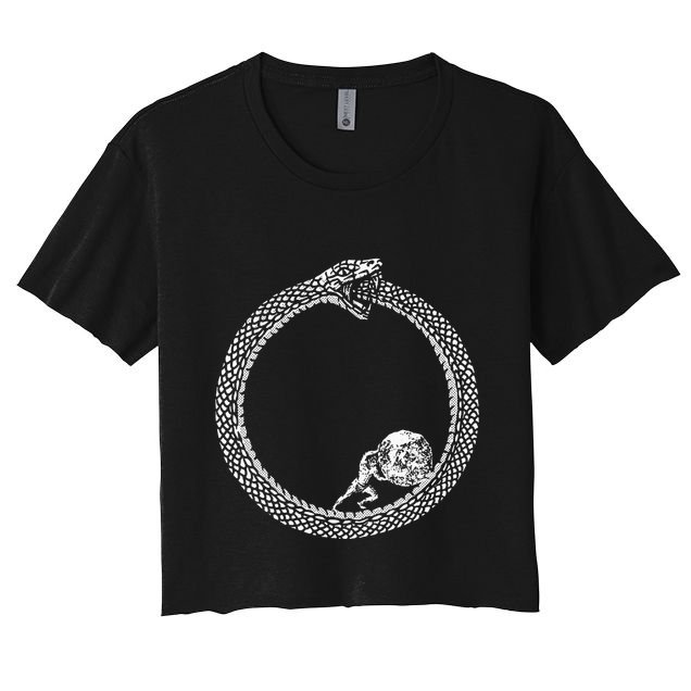 Sisyphus In An Ouroboros Snake Crop Top