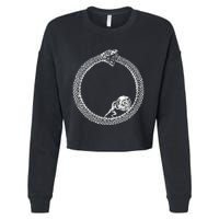 Sisyphus In An Ouroboros Snake Cropped Pullover Crew