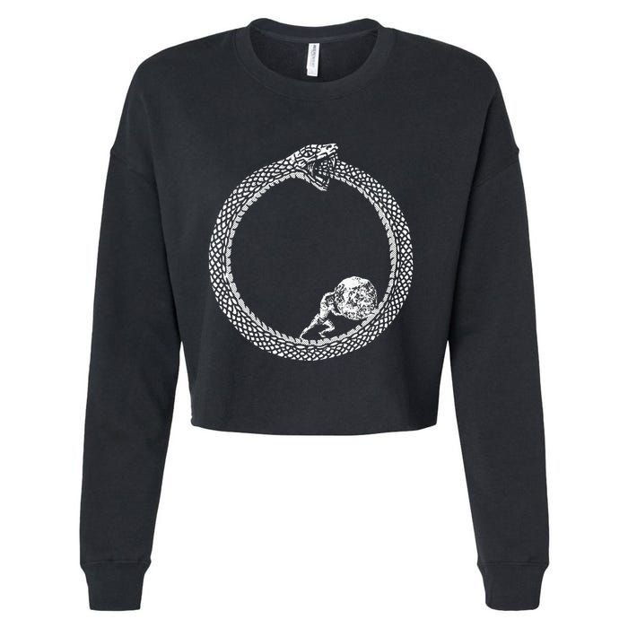 Sisyphus In An Ouroboros Snake Cropped Pullover Crew