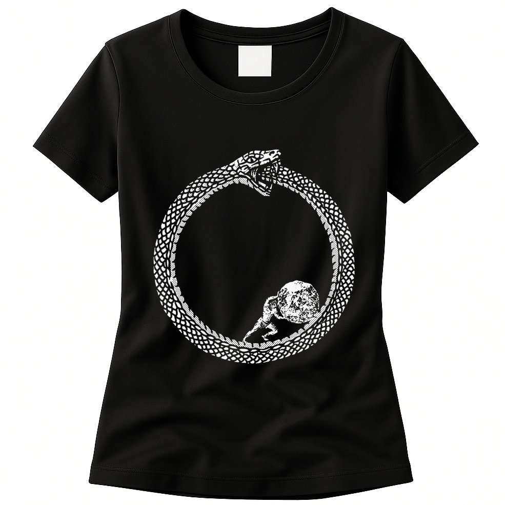 Sisyphus In An Ouroboros Snake Womens T-Shirt