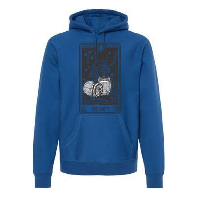 Skeletons In A Party Vintage Tarot Card Retro Design Gift Premium Hoodie