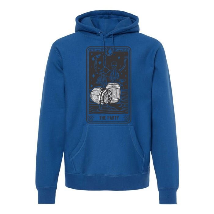 Skeletons In A Party Vintage Tarot Card Retro Design Gift Premium Hoodie