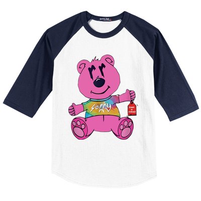 Sorry In Advance Pink Bear Holding Price Ticket Design Baseball Sleeve Shirt