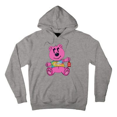 Sorry In Advance Pink Bear Holding Price Ticket Design Tall Hoodie