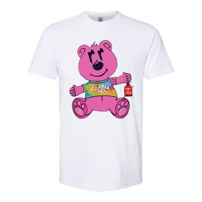 Sorry In Advance Pink Bear Holding Price Ticket Design Softstyle CVC T-Shirt