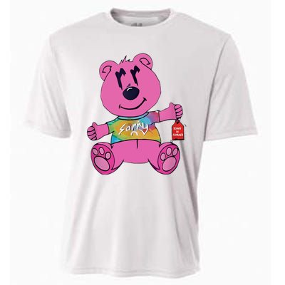 Sorry In Advance Pink Bear Holding Price Ticket Design Cooling Performance Crew T-Shirt